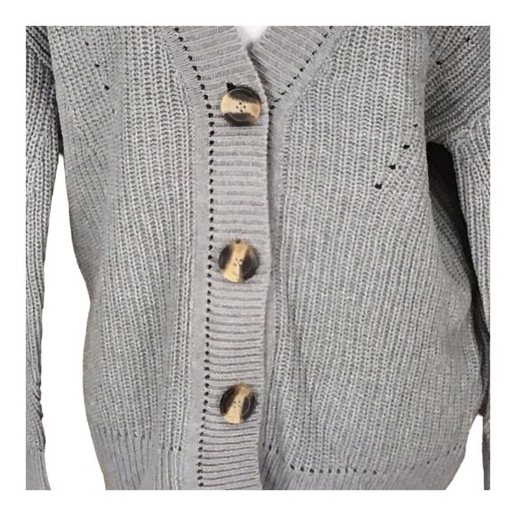 Cloth By Design Women’s XS Gray Button Front Knit Cardigan Sweater NWOT - Picture 6 of 13